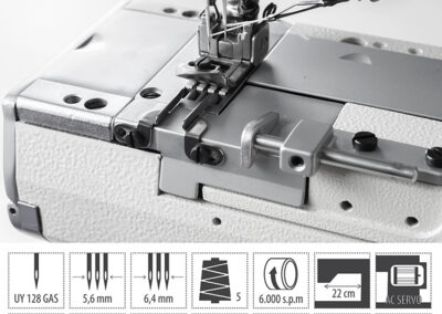 3 Nadel Interlock Coverlock Nähmaschine Fussansicht